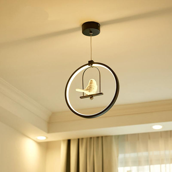 The Nordic Angel & Birds Round Pendant Lamp