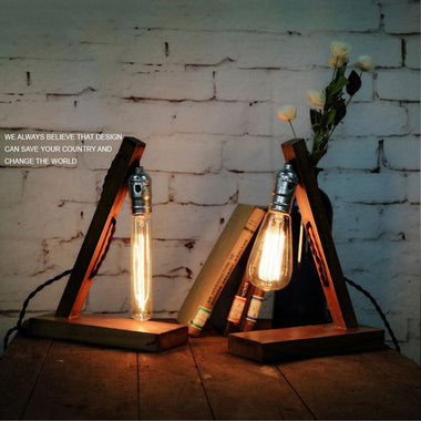 Wooden Retro Creative Table Lamp