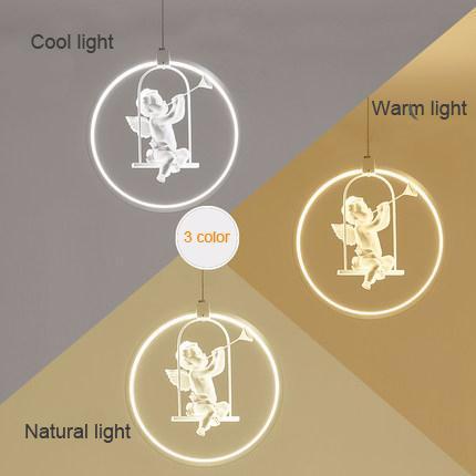 The Nordic Angel & Birds Round Pendant Lamp